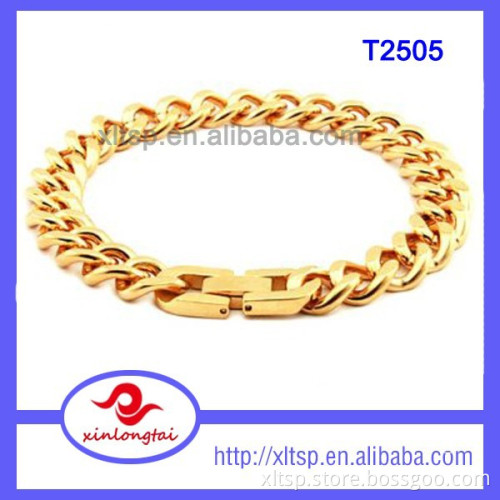 T2505 fashion wholesale stainless steel gold chain jewelry bracelet, new gold chain designs for men, gold & silver chain